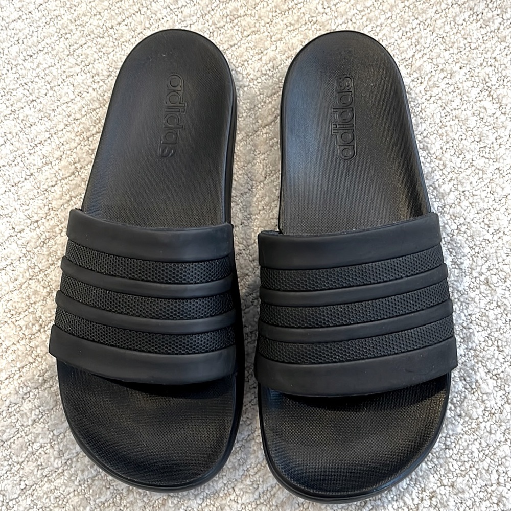 Adidas slides. Black size 8